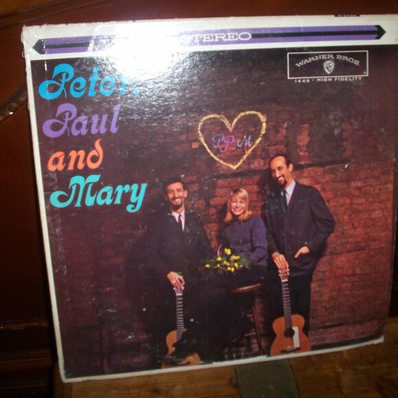 Vintage 1962 Peter Paul and Mary WS 1449 & In The Wind USA 2pc Vinyl Record LP - Picture 12 of 12